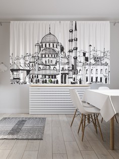 Классические шторы JoyArty "Панорама Стамбула", серия Oxford DeLux, 2 полотна 145x180 см