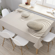 Скатерть прямоугольная на кухонный стол JoyArty "Круги под камнями" из оксфорда, 180x145см