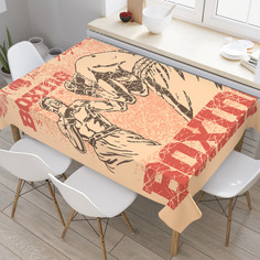 Скатерть прямоугольная на кухонный стол JoyArty "Клуб для боксеров" из оксфорда, 120x145см