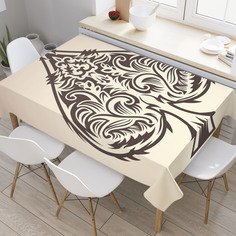 Скатерть прямоугольная на кухонный стол JoyArty "Узорная масть" из оксфорда, 180x145 см