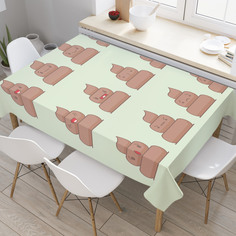 Скатерть прямоугольная на кухонный стол JoyArty "Смайлики-какашки" из оксфорда, 120x145 см