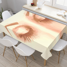 Скатерть прямоугольная на кухонный стол JoyArty "Закрытые глаза" из оксфорда, 120x145 см