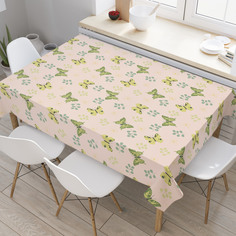 Скатерть прямоугольная JoyArty "Луговые мотыльки" из оксфорда, 120x145 см