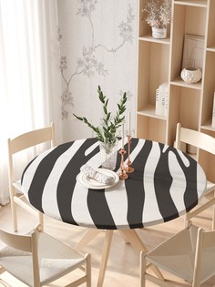 Круглая кухонная скатерть на резинке JoyArty, на круглый стол диаметром 105-120 см