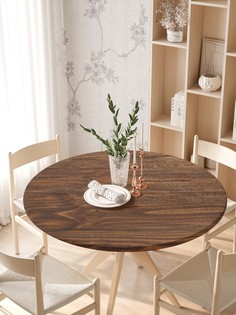 Круглая кухонная скатерть на резинке JoyArty, на круглый стол диаметром 105-120 см