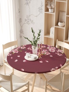 Круглая кухонная скатерть на резинке JoyArty, на круглый стол диаметром 105-120 см