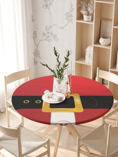 Круглая кухонная скатерть на резинке JoyArty, на круглый стол диаметром 105-120 см