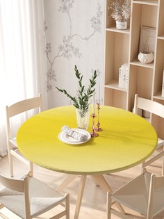 Круглая кухонная скатерть на резинке JoyArty, на круглый стол диаметром 105-120 см