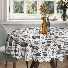 Скатерть круглая тканевая на стол JoyArty Самовыражение 150х150 см