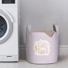 Корзина для белья в ванную органайзер Girl power 35x35 см Joy Arty