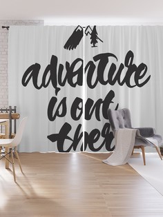 Шторы под лён JoyArty "Приключение на вершине горы", серия Oxford DeLux, 340х265 см