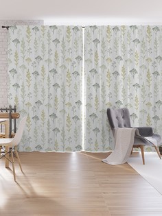 Шторы под лён JoyArty "Луговой гербарий", серия Oxford DeLux, 340х265 см