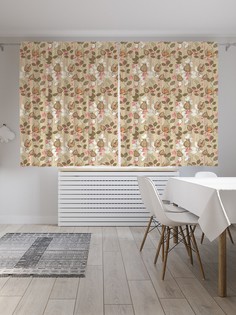 Классические шторы JoyArty "Винтажные листья", серия Oxford DeLux, 2 полотна 145x180 см