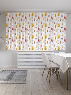 Классические шторы JoyArty "Красочные деревья", серия Oxford DeLux, 2 полотна 145x180 см