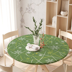 Круглая кухонная скатерть на резинке JoyArty на круглый стол диаметром 105-120 см