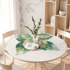 Круглая кухонная скатерть на резинке JoyArty, на круглый стол диаметром 105-120 см