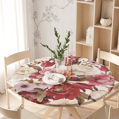 Круглая кухонная скатерть на резинке JoyArty на круглый стол диаметром 105-120 см