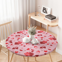 Скатерть на кухонный стол JoyArty Kiss love на резинке 75-100 см