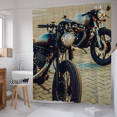 Штора для ванной JoyArty Cafe Racer 180х200 занавеска в ванную с крючками sc_422867