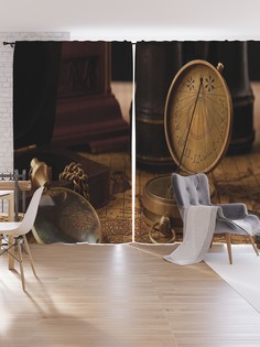 Шторы под лён JoyArty "Стол путешественника", серия Oxford DeLux, 340х265 см