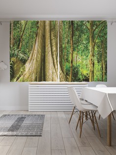 Классические шторы JoyArty "Большой ствол дерева в лесу", Oxford DeLux, 2шт 145x180 см