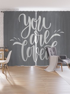 Шторы под лён JoyArty "Все о любви", серия Oxford DeLux, 340х265 см