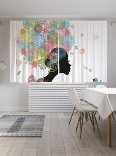 Классические шторы JoyArty "Весенняя прическа", серия Oxford DeLux, 2 полотна 145x180 см