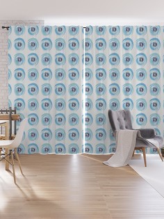 Шторы под лён JoyArty "Восковые круги", серия Oxford DeLux, 340х265 см