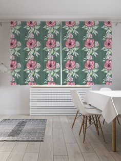 Классические шторы JoyArty "Клематисы", серия Oxford DeLux, 2 полотна 145x180 см