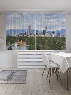 Классические шторы JoyArty "Городской парк", серия Oxford DeLux, 2 полотна 145x180 см