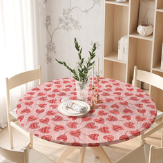 Скатерть на кухонный стол JoyArty Листочек с сердечками на резинке 105-120 см