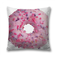 Наволочка декоративная JoyArty "Розовый пончик" на молнии 45x45 см