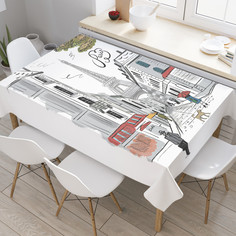Прямоугольная водоотталкивающая скатерть на стол JoyArty с рисунком 120 на 145 см