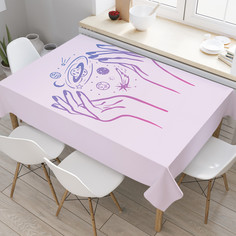 Прямоугольная водоотталкивающая скатерть на стол JoyArty с рисунком 120 на 145 см