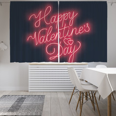 Шторы фотошторы короткие JoyArty "Valentines Day" 145х180 2 полотна сатен