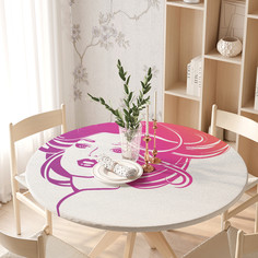 Круглая кухонная скатерть на резинке JoyArty на круглый стол диаметром 105120 см