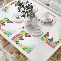 Салфетки на стол прямоугольные, плейсмат "Бабочки после дождя" 32x46 см Joy Arty