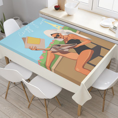 Прямоугольная водоотталкивающая скатерть на стол JoyArty с рисунком 120 на 145 см