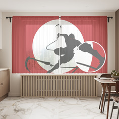 Тюль фототюль короткий JoyArty Ниндзя 290x180 на шторной ленте tul_422841_145x180