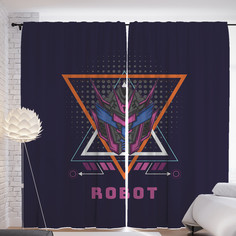 Фотошторы для кухни и спальни JoyArty "Робот в шлеме" 145x265 см