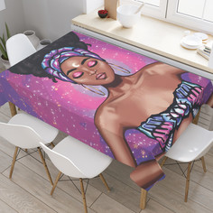 Прямоугольная водоотталкивающая тканевая скатерть на стол JoyArty с рисунком 145 на 180 см