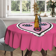 Скатерть круглая тканевая на стол JoyArty Сердце 150х150 см