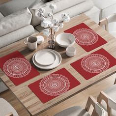 Комплект тканевых салфеток JoyArty "Кружевная салфетка" для сервировки стола 46x30 см 4шт