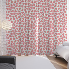 Шторы фотошторы JoyArty "Pink heart" 145х265 см 2 полотна ткань сатен