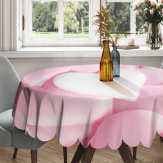 Скатерть круглая тканевая на стол JoyArty Вкусные сердечки 150х150 см