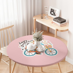 Скатерть на кухонный стол JoyArty Почтальон с подарком на резинке 75-100 см