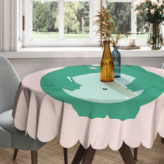 Скатерть круглая тканевая на стол JoyArty Довольный лягушонок 150х150 см