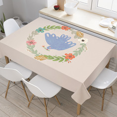 Прямоугольная тканевая скатерть на стол JoyArty с рисунком 145 на 180 см