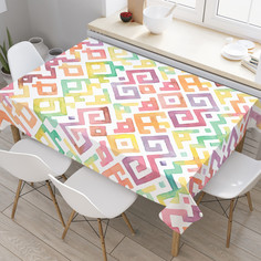 Скатерть прямоугольная на стол JoyArty Акварельные этнические узорыиз оксфорда,120x145см