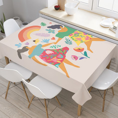 Прямоугольная тканевая скатерть на стол JoyArty с рисунком 145 на 180 см